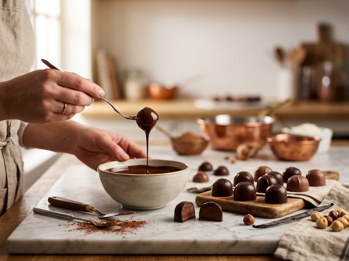 Det rette overtræk løfter dine hjemmelavede fyldte chokolader